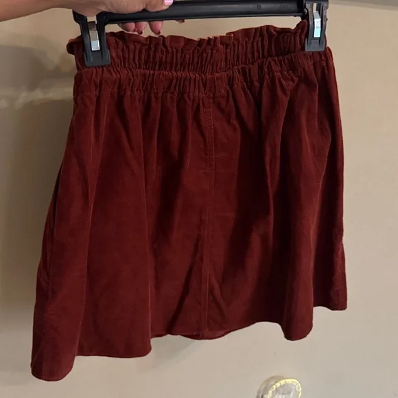 Madewell Rust-Brown Button-Front Mini Skirt - Picture 5 of 5